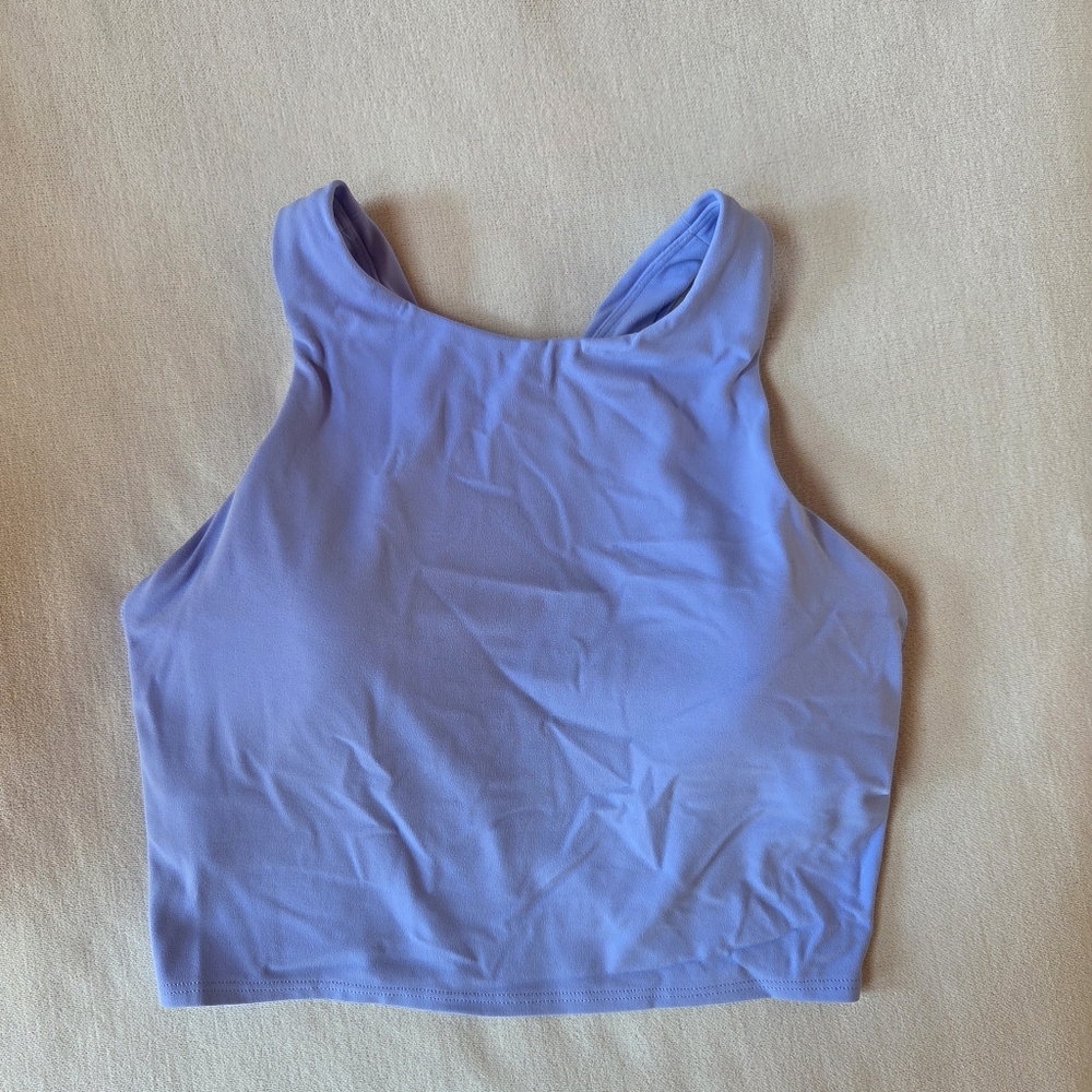 Athleta Blue Sleeveless Muscle Crop Top Size Small